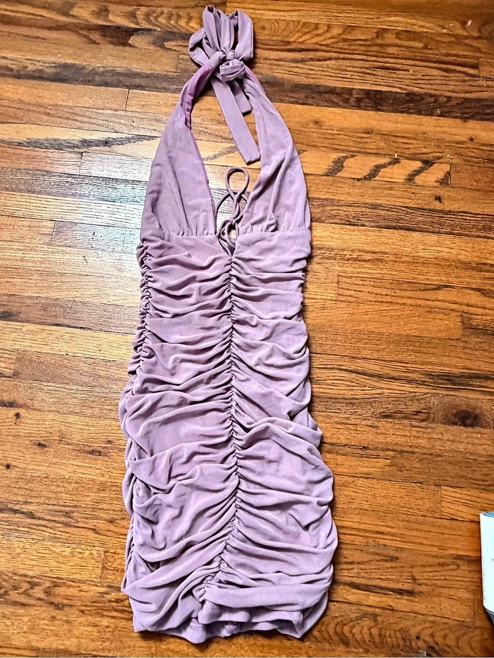 Princess Polly Ruched Halter Mini Dress in Purple Size Medium Like New